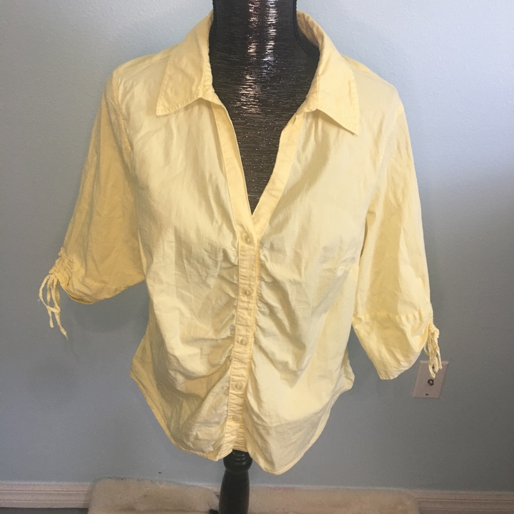 Andrew & Co yellow Casual top size 1X